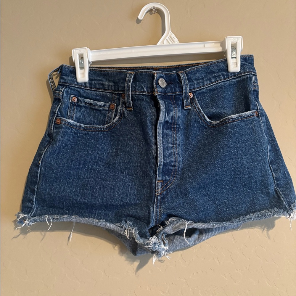 Levi’s 501 shorts 
Dark wash size 27